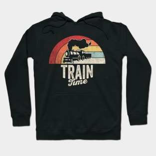 Train Time Funny Train Railroad Railway Train Engineer Train Fan Gift Hoodie